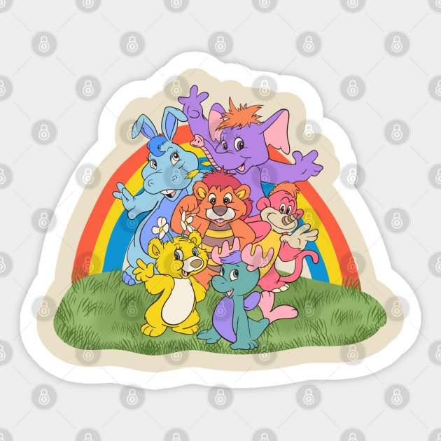 Vintage 80s Wuzzles Rainbows Garden Sticker by 80sCartoons.Club